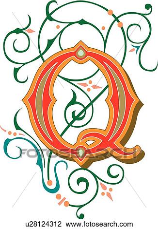 Tuscani letter Q View Large Clip Art Graphic Clipart - Tuscani letter Q. Fotosearch