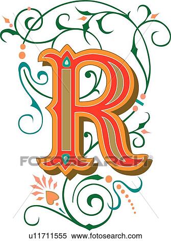 Clipart - Tuscani letter R. Fotosearch