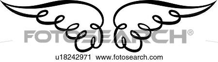 Two Black Wings View Large Clip Art Graphic Clipart - Two Black Wings. Fotosearch
