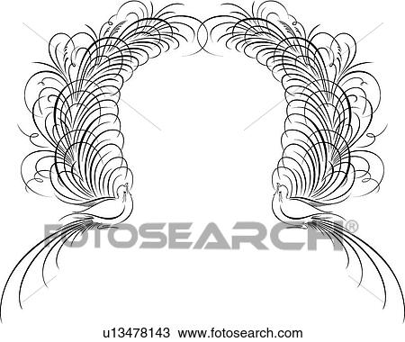 Two Graceful Birds in Calligraphy View Large Clip Art Graphic Clipart - Two Graceful Birds in Calligraphy. Fotosearch