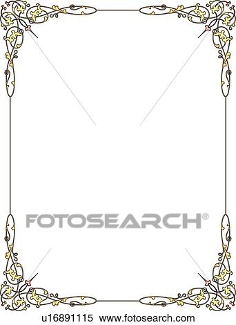 Clipart of Green and Yellow Border with Decorative Corners u16891115 ...