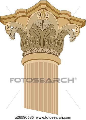 Clipart - Up close top of column Design Ornament. Fotosearch