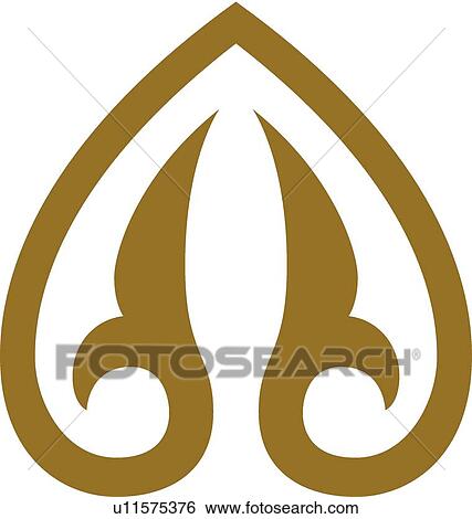 Clip Art - Upside down heart in brown. Fotosearch