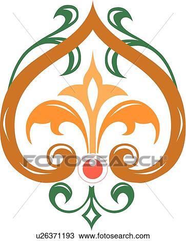 Clipart - Upside down heart with a flower . Fotosearch