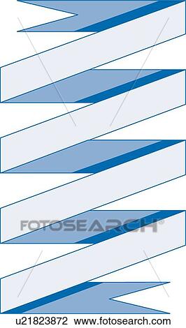 Clipart - Vertical blue zig zag Ribbon banner. Fotosearch