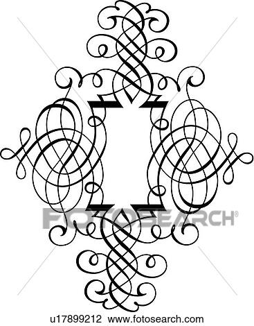 Vertical Calligraphic Design View Large Clip Art Graphic Clipart - Vertical Calligraphic Design. Fotosearch