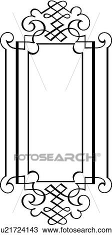 Clipart - Vertical Calligraphic Design. Fotosearch