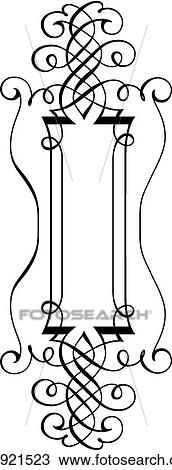 Clipart - Vertical Calligraphic Design Element. Fotosearch