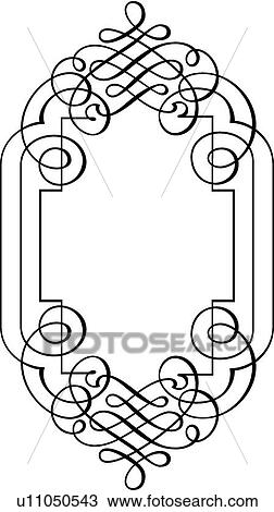 Vertical Calligraphic Design of fancy swirled frame View Large Clip Art Graphic Clipart - Vertical Calligraphic Design of fancy swirled frame. Fotosearch