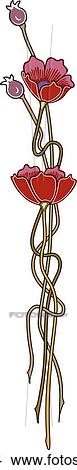 Vertical Design Ornament with Red Flowers View Large Clip Art Graphic Clipart - Vertical Design Ornament with Red Flowers. Fotosearch
