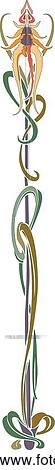 Vertical Flower Design Ornament View Large Clip Art Graphic Clipart - Vertical Flower Design Ornament. Fotosearch