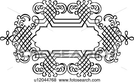 Clip Art - Victorian Calligraphic Design. Fotosearch