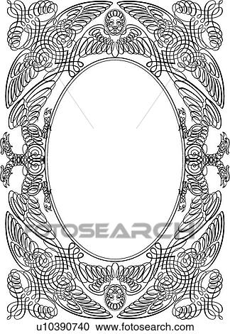 Victorian Calligraphic Design Frame View Large Clip Art Graphic Clipart - Victorian Calligraphic Design Frame. Fotosearch