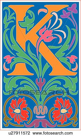 Victorianna Capital K View Large Clip Art Graphic Clipart - Victorianna Capital K. Fotosearch