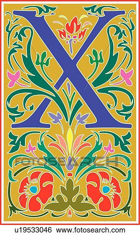 Victorianna Capital X View Large Clip Art Graphic Clip Art - Victorianna Capital X. Fotosearch