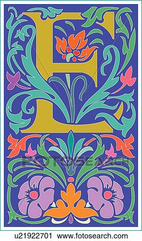 Clipart - Victorianna letter E. Fotosearch