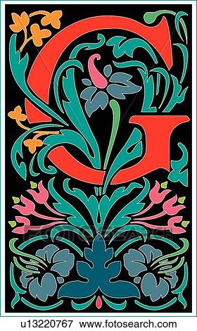 Victorianna letter G View Large Clip Art Graphic Clip Art - Victorianna letter G. Fotosearch
