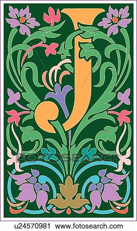 Victorianna letter J View Large Clip Art Graphic Clipart - Victorianna letter J. Fotosearch
