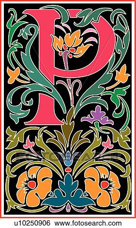 Victorianna letter P View Large Clip Art Graphic Clip Art - Victorianna letter P. Fotosearch