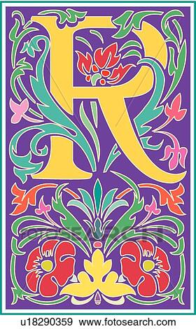 Victorianna letter R View Large Clip Art Graphic Clip Art - Victorianna letter R. Fotosearch