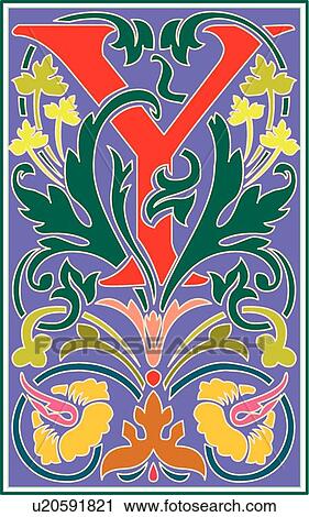 Clipart - Victorianna letter Y. Fotosearch