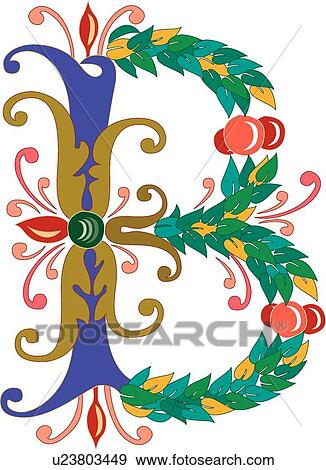 Clip Art - Vincente letter B. Fotosearch