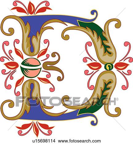 Vincente letter D View Large Clip Art Graphic Clipart - Vincente letter D. Fotosearch