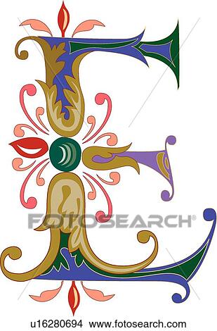 Vincente letter E View Large Clip Art Graphic Clipart - Vincente letter E. Fotosearch