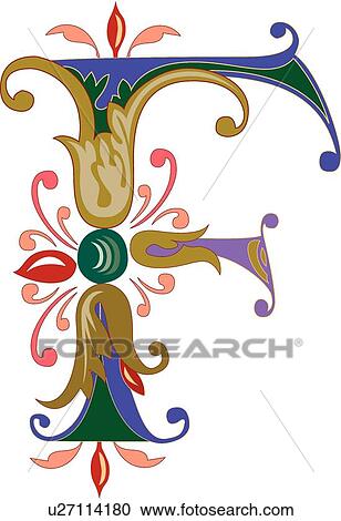 Vincente letter F View Large Clip Art Graphic Clipart - Vincente letter F. Fotosearch
