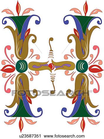 Clipart - Vincente letter H. Fotosearch