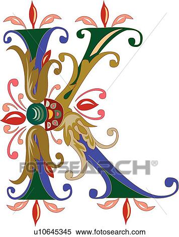 Clipart - Vincente letter K. Fotosearch