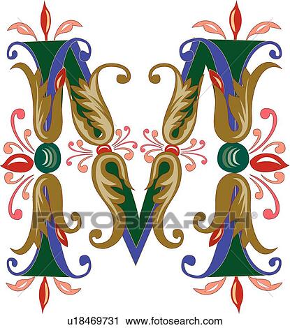 Clipart - Vincente letter M. Fotosearch