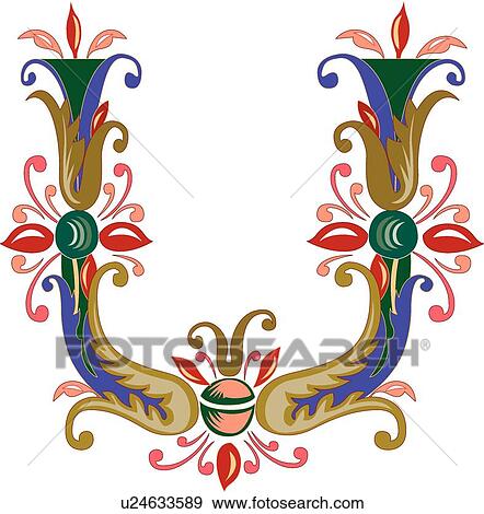 Clip Art - Vincente letter U. Fotosearch