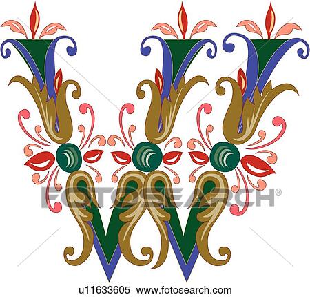 Clipart - Vincente letter W. Fotosearch