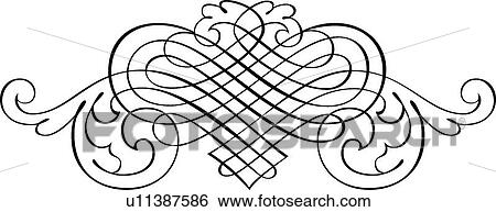Clip Art - Vintage Calligraphic Design. Fotosearch