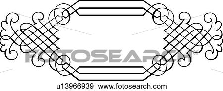 Clip Art - Vintage Calligraphic Design. Fotosearch