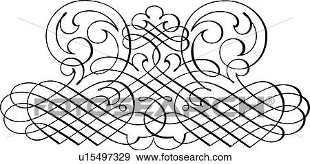 Vintage Calligraphic Design View Large Clip Art Graphic Clip Art - Vintage Calligraphic Design. Fotosearch