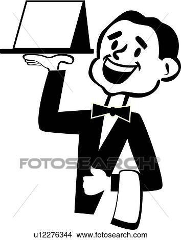 Clipart - Waiter . Fotosearch