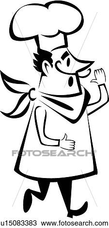 Walking chef View Large Clip Art Graphic Clipart - Walking chef. Fotosearch