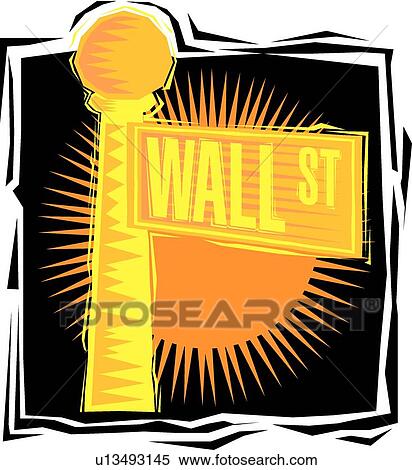 Wall street View Large Clip Art Graphic Clipart - Wall street . Fotosearch