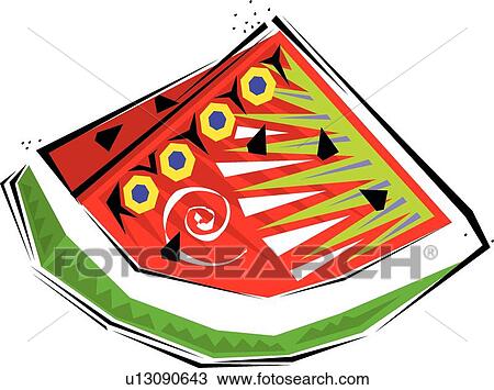 Watermelon View Large Clip Art Graphic Clipart - Watermelon. Fotosearch