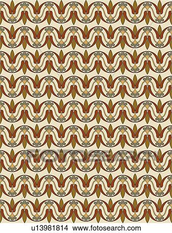 Wavy floral background pattern View Large Clip Art Graphic Clipart - Wavy floral background pattern . Fotosearch