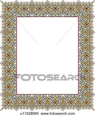 Clipart - Wide Arabesque Border. Fotosearch
