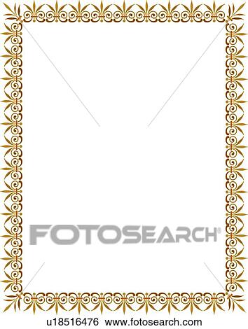 Yellow and Brown Decorative Border View Large Clip Art Graphic Clip Art - Yellow and Brown Decorative Border. Fotosearch