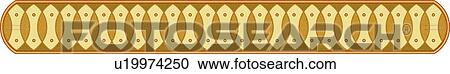Clipart - Yellow and Brown Oval Arabesque Design. Fotosearch