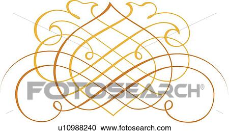 Yellow and Orange Fancy Line Design View Large Clip Art Graphic Clipart - Yellow and Orange Fancy Line Design. Fotosearch