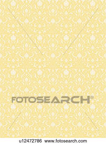 Clip Art - Yellow and white sophisticated background pattern. Fotosearch