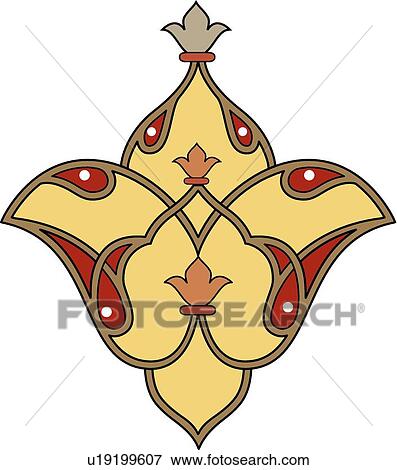 Clip Art - Yellow brown and red design . Fotosearch
