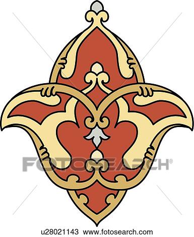 Clipart - Yellow brown and red design . Fotosearch