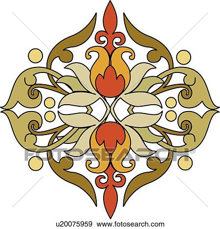 Yellow brown and red leaf design View Large Clip Art Graphic Clip Art - Yellow brown and red leaf design . Fotosearch